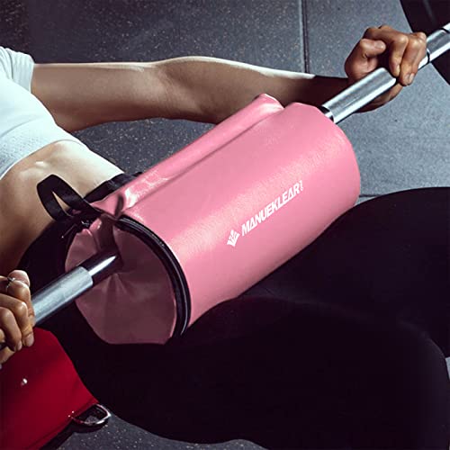 Hip Thrust Pad for Barbell 3.5" Thick Leather Olympic Barbell Pad for Bench Press Weightlifting Powerlifting - color: Pink