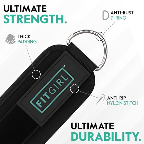 FITGIRL Ankle Strap for Cable Machine – Premium Padding and Comfort for Cable Exercise Machines, Cable Exercise Attachment for Home & Gym, Glute Workouts - Kickbacks, Leg Extensions, Hip Abductors - color: Animal - Pair
