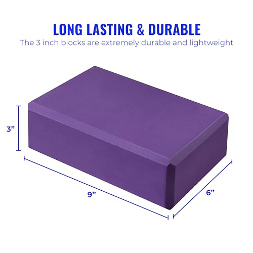 3 in Foam Bulk Yoga Blocks, 10 Pack - color: Purple