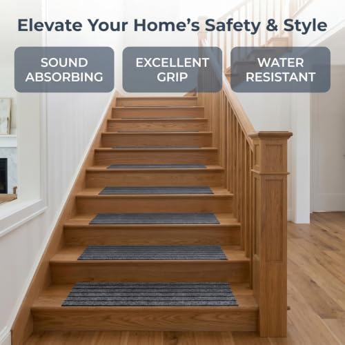 Beavorty Outdoor Rug Indoor Outdoor Rugs Tread Stair Carpet Non-Skid Safety Rug Wood Steps Indoor Runners Dogs Cats Stair Rugs Keep Elders and Pets Safe Stair Treads Door Mats Outdoor