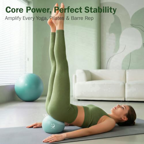 Slim Panda Pilates Ball, 9 Inch Small Exercise Ball, Anti Burst Mini Yoga Ball for Stability, Workout, Barre, Core Strength, Physical Therapy, Balance, Stretching - color: Mint Green