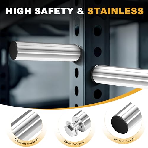 EVERYMATE Weight Plate Holder Power Rack Attachment 2 Inch Olympic Plate Storage Power Squat Rack Holder Weight Plates for 2x2 3x3 2x3 Power Cage Accessories Weight Plate Rack - color: C-1" hole(4pack)-Stainless Steel