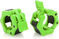 USA Made Olympic Barbell Collar 2 inch Quick Release Pair of Locking 2" Pro Weight Bar Plate Locks Clamp Clips for Workout Weightlifting Fitness Training - color: Neon-Green, style: Classic Imported