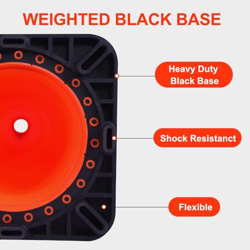 (8 Pack) BESEA 28” inch Traffic Safety Cones Orange Road Parking Cones Heavy Duty Construction Cone Structurally Stable for Traffic Control at Public Place - size: 28 inch