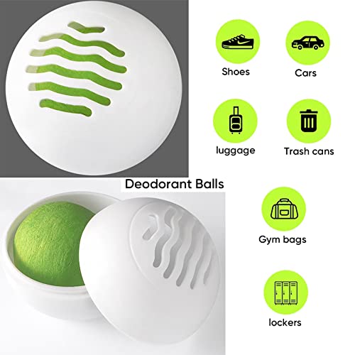 Deodorizer Balls, 8Pcs Shoe Deodorant Balls | Shoe Deodorizer, Odor Eliminator, Refreshing Car Air Freshener Ball, For Gym Bags Closet Locker Luggage Cabinet