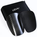 Mini Soccer Shin Guards - Carbon Fiber Shin Pads with Portable Carrying Case for Men, Women, Youths