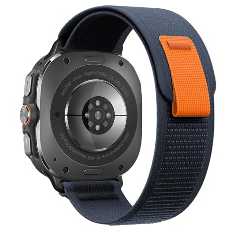 Trail Band for Samsung Galaxy Watch Ultra Bands 47mm Men/Women,Rugged Fabric Nylon Alpine Sport Loop Strap for Samsung Galaxy Watch 7 Ultra Band 47 mm 2024 Breathable Replacement Wristband - color: Midnight Blue