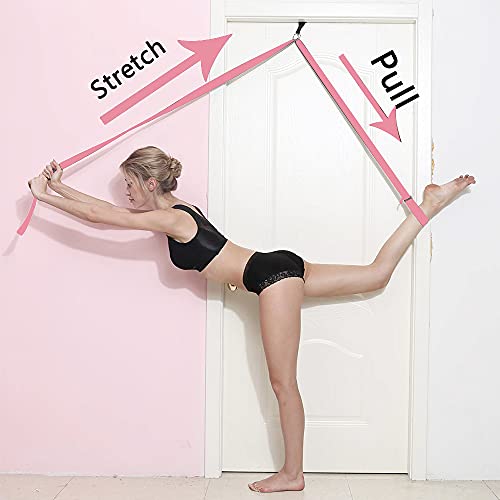 tchrules Door Leg Stretcher, Door Flexibility & Stretching Leg Strap - Great for Ballet Cheer Dance Gymnastics or Any Sport Leg Stretcher Door Flexibility Trainer Premium Stretching Equipment - color: pink
