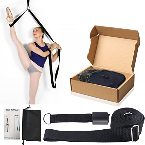 Leg Stretcher, Door Flexibility & Stretching Leg Strap - Great for Ballet Cheer Dance Gymnastics or Any Sport Leg Stretcher Door Flexibility Trainer Premium Stretching Equipment - color: Black