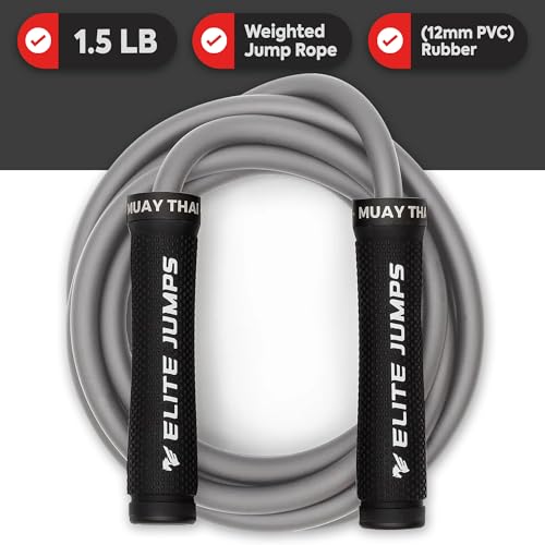 Elite Jumps The Beast Weighted Jump Rope for MMA, Ultra-heavy | High-intensity weighted rope for Muay Thai, MMA and full-body workouts. For men and women.