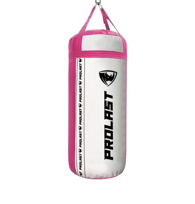 4Ft XL 135Lb Heavy Punching Kicking Bag for Adults, Boxing, MMA, Martial Arts, Muay Thai, Strength Training Equipment - color: White / Pink, size: Filled