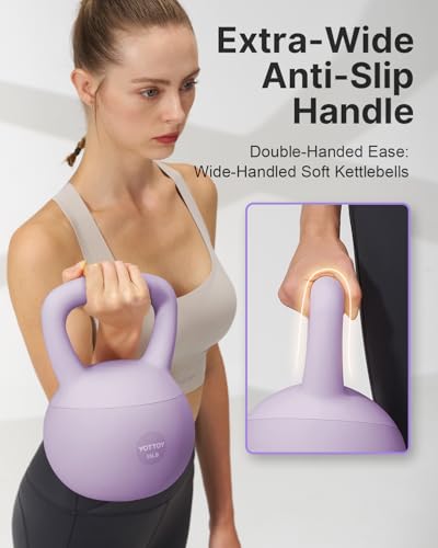 YOTTOY Soft Kettlebell,Kettlebell Anti-Slip Grip Weight for Home Workouts, Kettlebells Set Strength and Safety Guaranteed - color: Purple, size: 10 Pounds