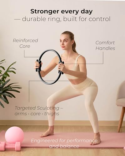 Pilates Kit for Women – Home Pilates Equipment Set with Ring, Ball & Resistance Bands | Pilates Starter Kit with Accessories in Gift Box - color: Black, style: Essential Kit - 3PC