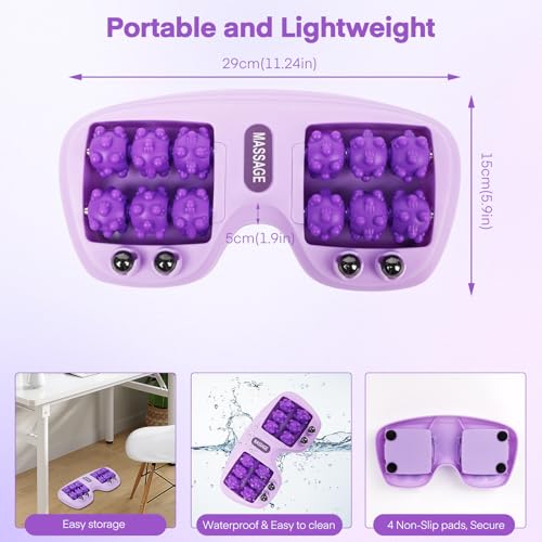 Meifuly Double Foot Massage Roller for Plantar Fasciitis, Portable Dual Foot Roller Tool for Home Use(Purple) - color: Purple