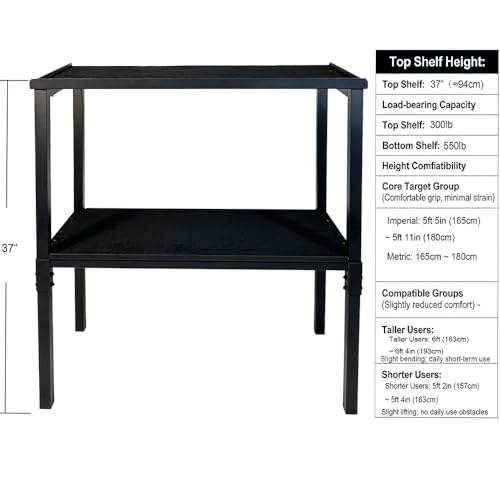 Commercial Heavy Duty Dumbbell/Kettlebell Rack Stand 500-800LBS | Heavy Duty One-Piece Welded Frame, Anti-Tip Non-Slip Base, Easy 6-Part 10-Min Assembly, Fitness Gear Storage for Garage - style: 2-Tier Large Capacity Dumbbell Rack - Black