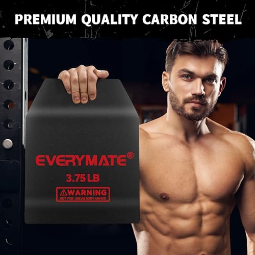 EVERYMATE Tactical Weighted Vest Plates – 3.75/5.75/8.75/14.5/19.75LB Pairs – Insert Weighted Vest Plates- Contoured Ergonomic Fit – WODs, Strength Training, Running, Weight Plates for Vest - color: 3.75LB*2, size: Curved