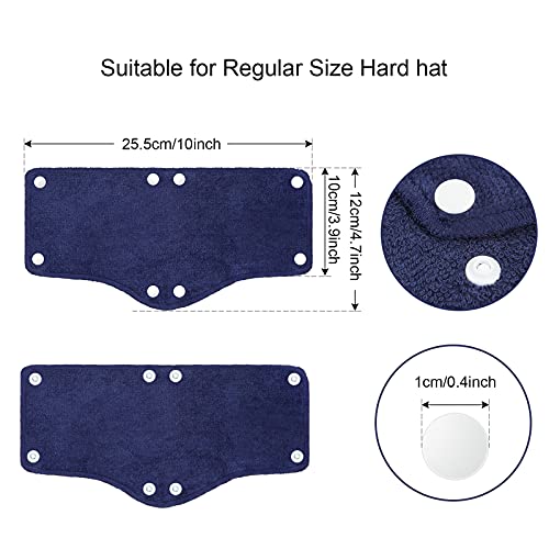 24 Pieces Hard Hat Sweatband, Cotton Helmet Sweatband Hard Hat Liner, Washable Sweat Band Reusable Safety Sweat Band Snap Hard Accessories (Dark Blue,Gray,Black) - color: Dark Blue, Gray, Black