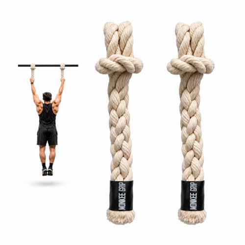 Rope Grips Cotton Black (Pair) Pull-up, Grip Strength, - color: Level 2: Natural