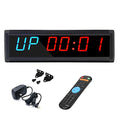 Gym Timer with Remote Countdown Garage Workout Fitness Clock Blue 1.8inch - color: Blue and Red