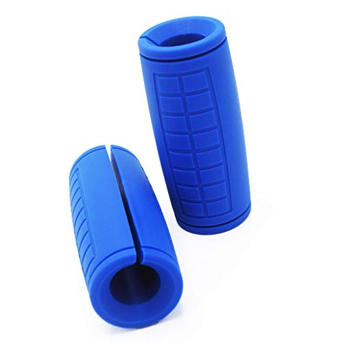 Weight Bar Grips Fit Standard Barbell, Dumbell Handles, Thick Bar Training Adapter For WeightLifting & Cable Attachments Fitness Training Rope Grips For Body Arm Forearm Builder Strength - color: Blue
