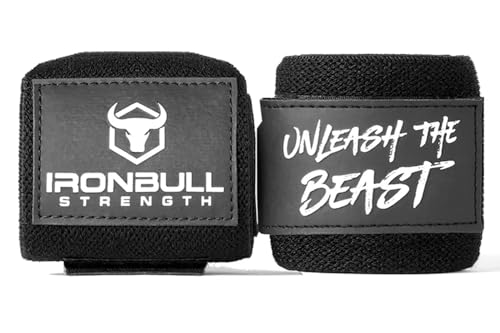 Powerlifting Wrist Wraps for Weightlifting & Bench Press - IPF Approved Heavy Duty Wrist Straps for Powerlifting, Bodybuilding & Strength Training - Competition Grade Support - color: Black