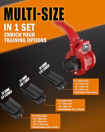 Barbell Clamps 1 Inch or 2inch - 2 PCS Adjustable Barbell Clips Quick Release Locking Weight Clips Olympic Barbell Collars (Red 0.98-1.18inch) - color: Red 0.98-1.18inch