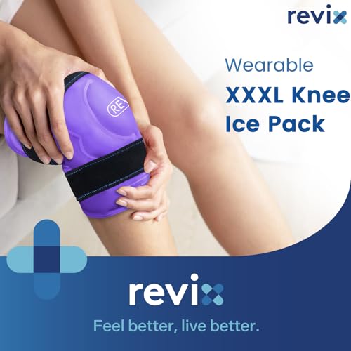 REVIX 20" XXXL Ice Pack for Knee Discomfort and Fatigue, Reusable Extra Large Cold Packs for Relaxation, Knee Replacement Surgery, ACL, Meniscus Tear with Cold Therapy, Purple - style: Purple-1 Pack