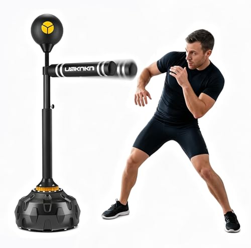 Freestanding Reflex Bag,360° Punching Bag Spinning Bar with Stand,Height Adjustable for Boxing Speed Trainer- for Adults & Teenagers.