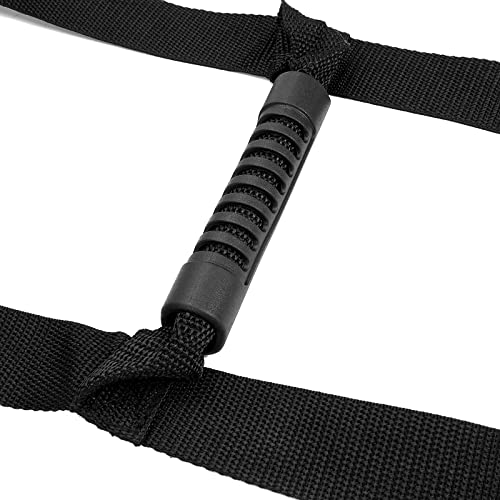 Pull Up Bed Ladder Assist,Assist Device with Handle Grips,Adjustable Length Bed Lift, Sit Up Helper Bed Assistance, Mobility Aid or Elderly, Senior, Injury Recovery Patient, Pregnant - color: Black 6 Hand Grips