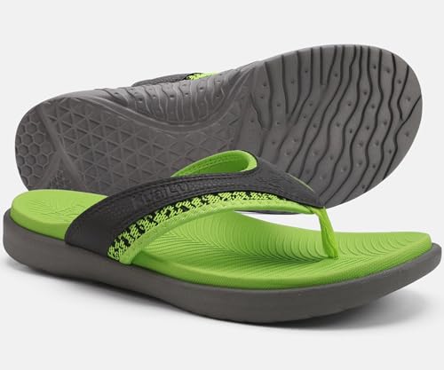 KuaiLu Mens Sport Flip Flops Comfort Orthotic Thong Sandals with Plantar Fasciitis Arch Support Outdoor Summer Beach Size 7~15 - color: Turquoise, size: 10