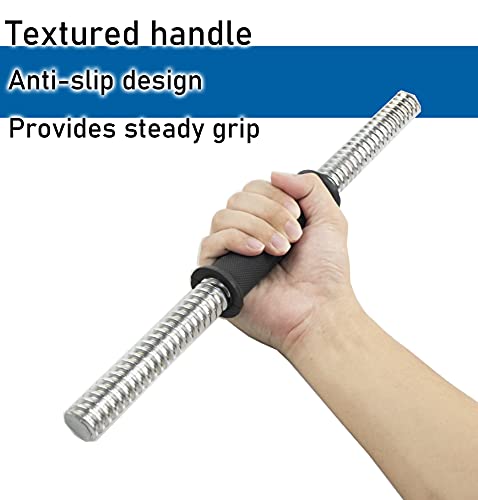 12.6/14.2/15.7inch(30/35/40cm)Pink Threaded Dumbbell Durable Rubber Handles/Adjustable Dumbbell Bar Handles - Fit 1 inch Standard Weight Plate - Weightlifting Accessories - Sold in Pair - size: 40cm/15.7inch