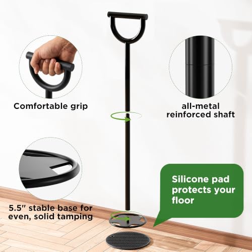 Trash Compactor for Kitchen - 20" All-Metal Manual Garbage Compactor, No Electric Trash Can Compacting Tool, Touchless Waste Smasher & Tamper Press Compressor, Saves Space for Home & Outdoor Bins - size: 20"
