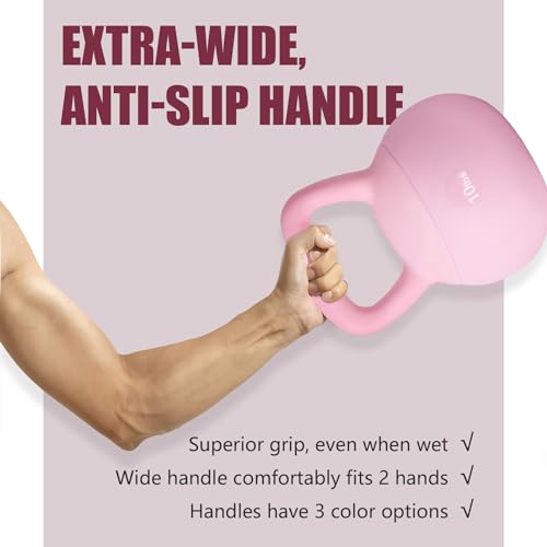 sogesfurniture Soft Kettlebells,Safe Strength Training Kettlebells,Iron Sand Filled Weights Strength Training Kettlebells,Fitness Soft Kettlebells for Women Men Children - color: 10LBS-Pink