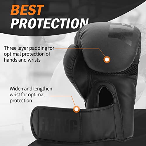 Boxing Gloves for Men&Women,Training,MMA,Sparring,Muay Thai,8oz-16oz - color: Black, size: 10oz