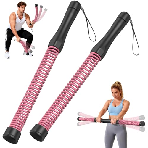 Relife Ropeless Battle Ropes, 2 in 1 Weighted Cordless Battle Ropes for Home Gym - Portable Home Gym Equipment for HIIT, Strength Building, Low-Impact Cardio for Men & Women - color: Pink