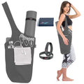 Yoga Mat Bag – Versatile Yoga Bag with Mat Straps & Storage Pockets, Holds Yoga & Pilates Mats, Lightweight & Durable - color: Gray & White