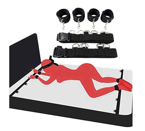 BDSM Sex Bed Bondage Restraints Kit Toys for Ankle and Wrist Bar Sex Resistance Bands Women Bed for Neck with Ankle Straps Sex Handcuffs Hand Cuff Bracelets for Women Set Adults Bedroom Play Sweater
