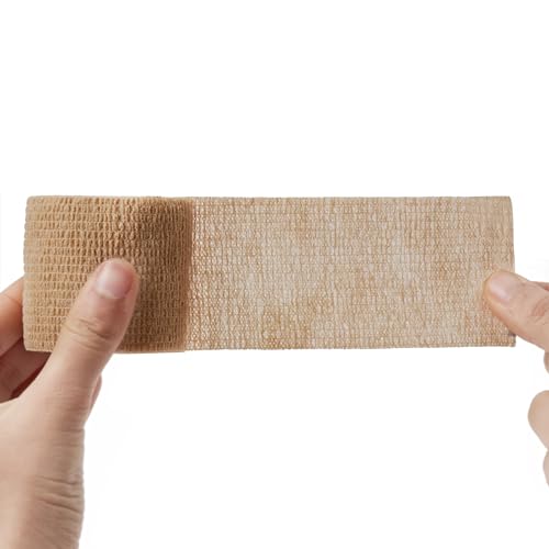Sensi Wrap Grip Cover Sports Self Bandage Rolls 2-inch x 5-Yards 24pcs (Tan) - color: Tan