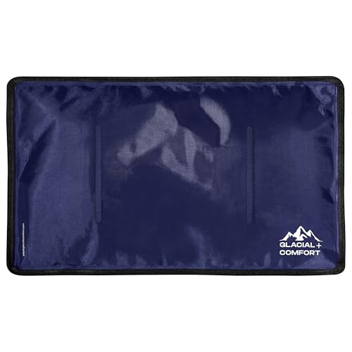 Glacial Comfort Gel Ice Pack for Back Pain - (21''x13'') Reusable Cold Pads Hip, Knee, Shoulder Injuries, Muscle Strains, Migraine & Postpartum Recovery with Flex Technology Compression Pad, Blue - size: X-Large (21" x 13")