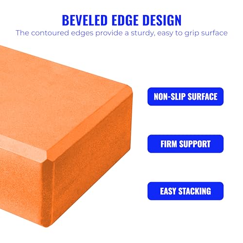 3 in Foam Bulk Yoga Blocks, 10 Pack - color: Orange