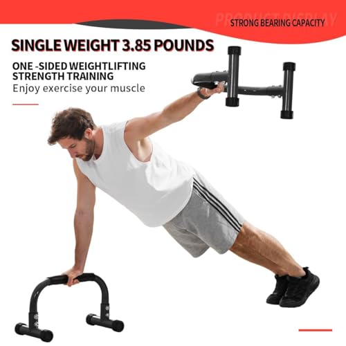 Teclor Push Up Bar, Parallettes Bars For L-sit & Dip, Heavy-Duty No Wobbling Parallel Bars Stand For Handstands, Full Planche, Calisthenics, 9.5in High Workout Stands for Home Fitness Training - color: Black