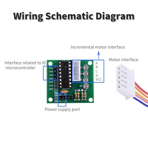 28BYJ48 DC 5V Stepper Motor + Driver Board, 4 Phase 5 Wire | Micro Reducer Stepper Motor Kit, 28BYJ48 with ULN2003 Driver, Speed Reduction Stepping Motor for Wireless Camera, DIY - size: 1pcs 28BYJ-48