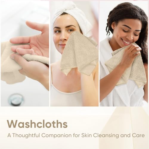 HOMEXCEL Microfiber Washcloths 12 Pack, Highly Absorbent and Soft Face Towel, Multi-Purpose Wash Cloths for Bathroom, Gym, Hotel, Spa and Kitchen, Multicolor 12x12 Inch, Brown - color: Brown