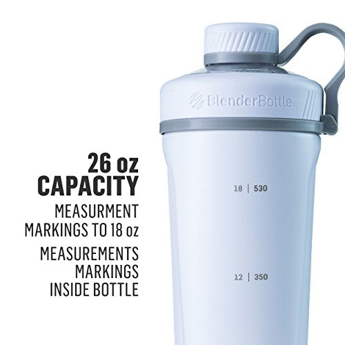 BlenderBottle Radian Shaker Cup Insulated Stainless Steel Water Bottle with Wire Whisk, 26-Ounce, Matte White - color: Matte White