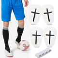 TOMIYO Mini Shin Guards Soccer,Small Extra Small Protective Equipment Pads | Small Tiny ShinGuards Kids Ages 4-6 Calf Protective Gear Fixed Straps and Socks, Light Soft EVA Reduce Impact for Player - color: White Base Cross, size: Small