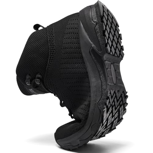 SHULOOK Non Slip Work Boots for Men Slip Resistant Lightweight Kitchen Chef Shoes for Restaurant Food Service Comfy Working Shoe Ankle Support Mesh Walking Footwear Black - size: 8.5 Wide
