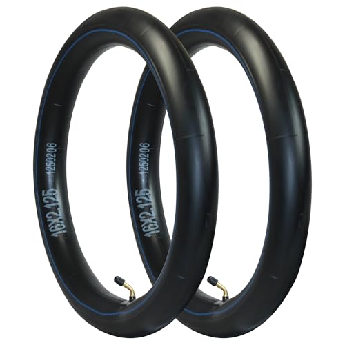 Libereco 16x2.125/2.5/3.0 Bike Inner Tubes for Electric Bike - Butyl Rubber,Bent Valve (CR202), High Elasticity for E-Bikes & Children Bikes - color: 2 Tubes, size: 16x2.125"