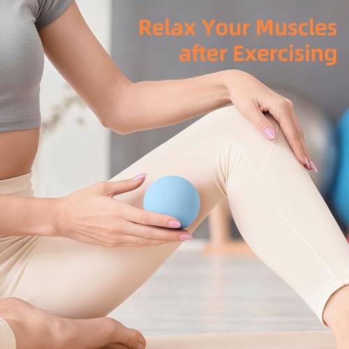 Massage Lacrosse Balls for Myofascial Release, Trigger Point Therapy and Yoga Therapy, Foot Massage Ball to Relieve Plantar Fasciitis Blue - color: Blue