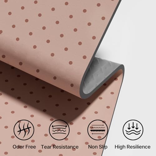 ILILI Yoga Mat 10mm Thick, Suede&TPE Exercise Mat, 76"L*28"W Extra Long, 0.4 Inches Soft and Comfortable, 193*70cm Fitness Mat with Strap, Portable for Yoga, Pilates, Floor Exercise, Home and Outdoor Use, Eco Friendly - color: Pinky Beige