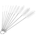 CiaraQ Bottle Cleaning Brushes, 8 Inch Nylon Tube Brush Set | White Cleaner for Narrow Neck Bottles Cups with Hook, Set of 10pcs. - color: White, size: 8.0 Inch (10pcs)